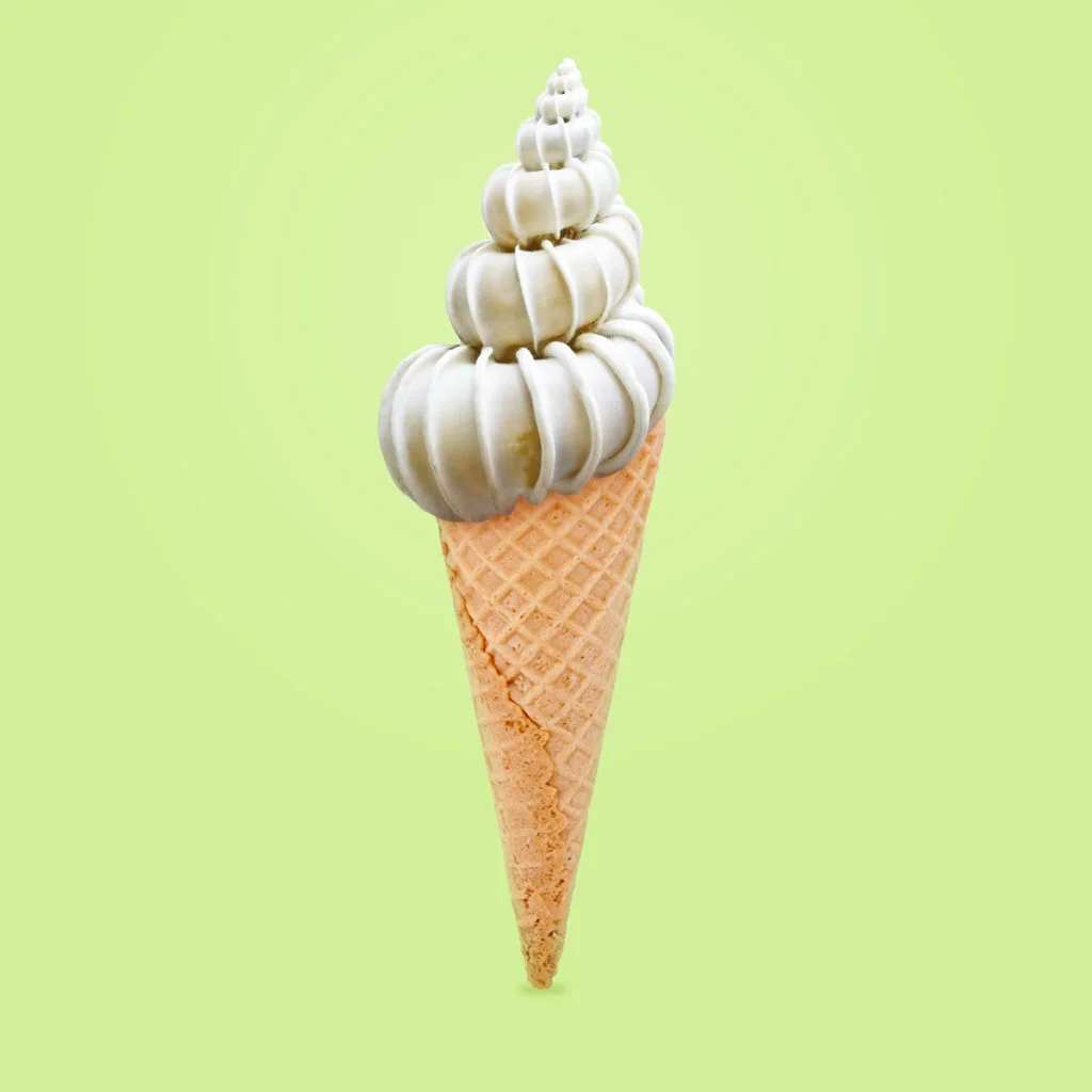 Montages photos d'une glaces aux coquillages par 360Brain