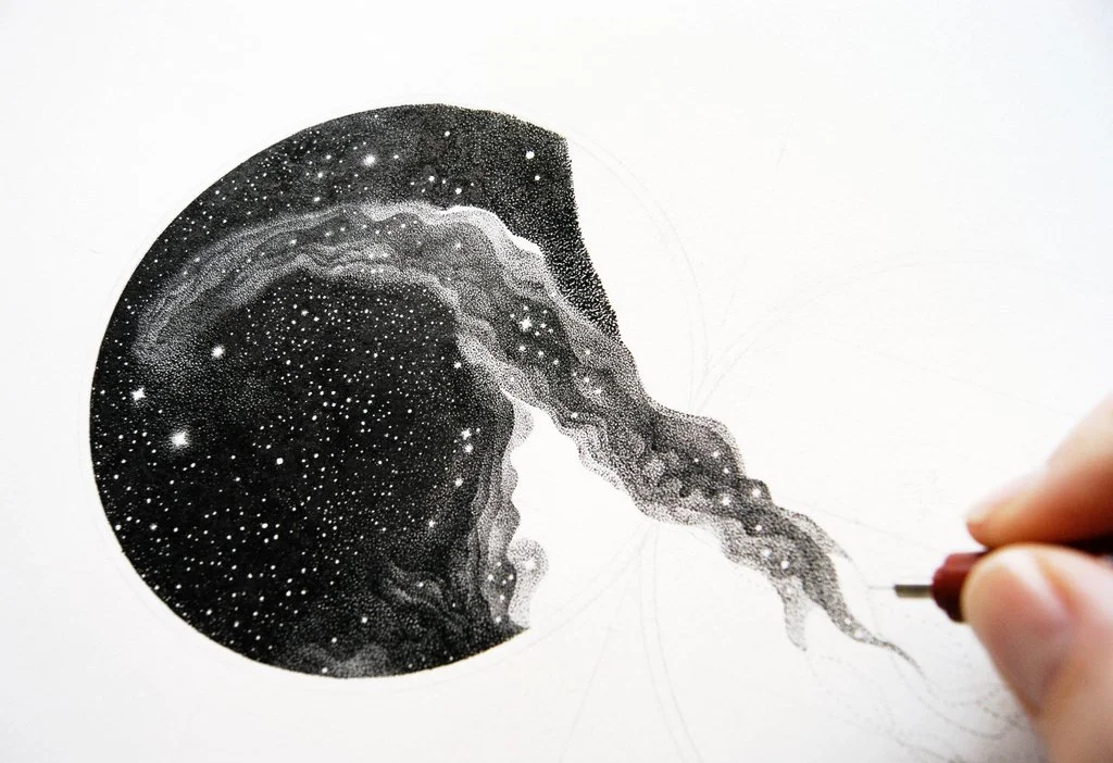 Petra Kostova dessin falaxie en cours