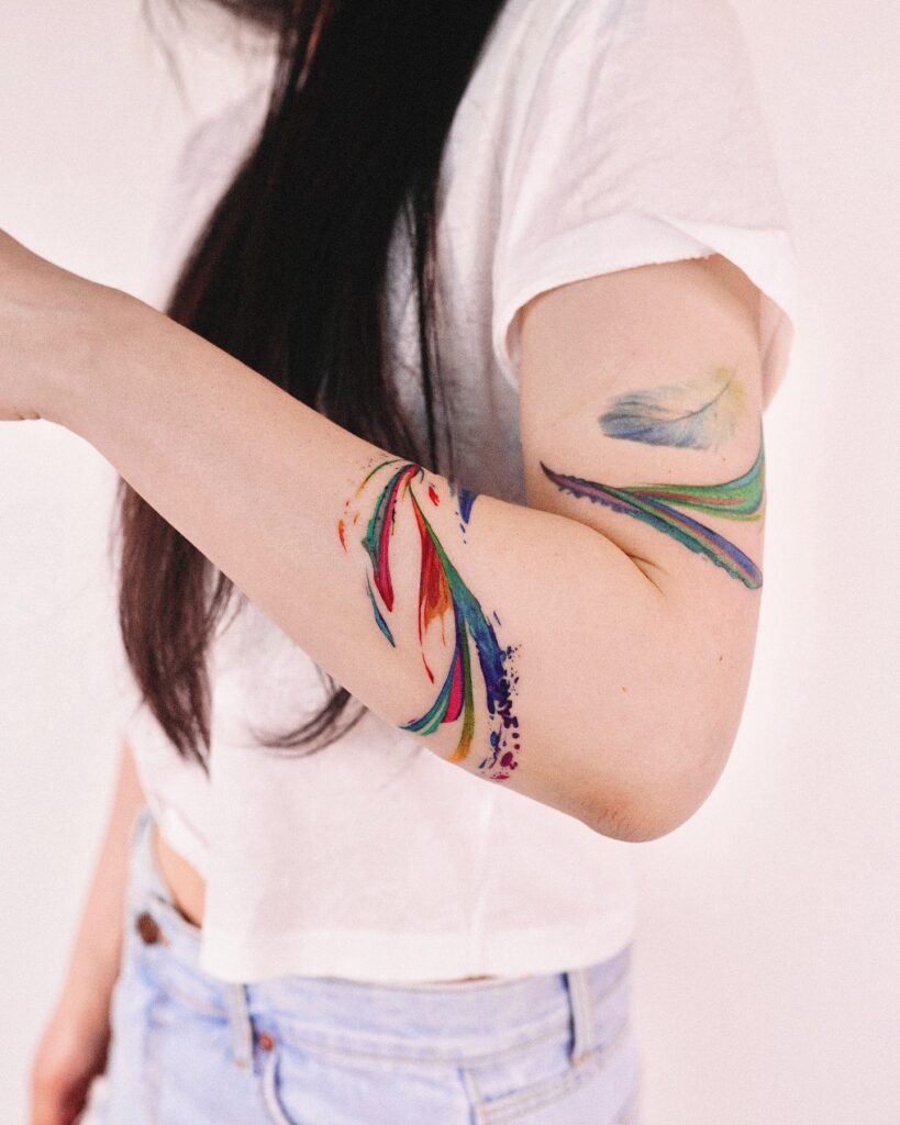 tatouage aquarelle couleurs