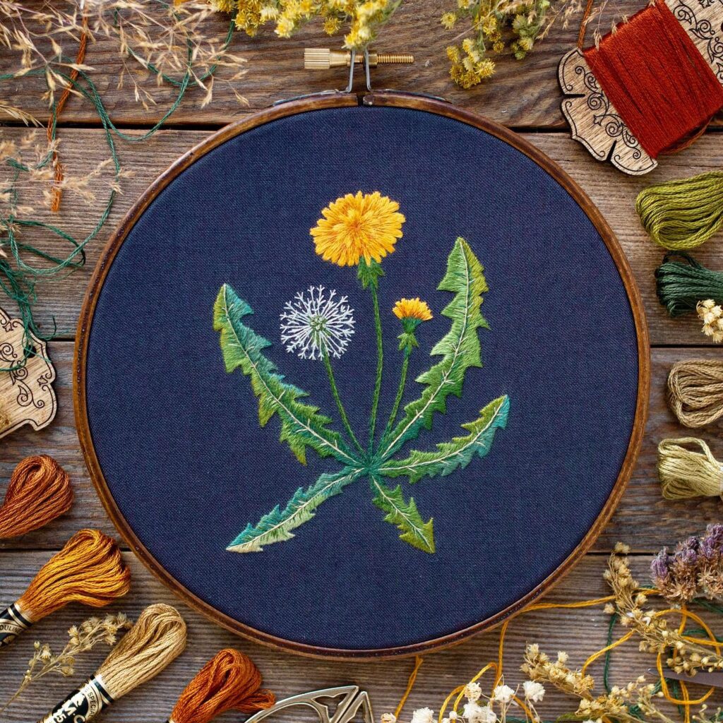 Broderie pissenlit