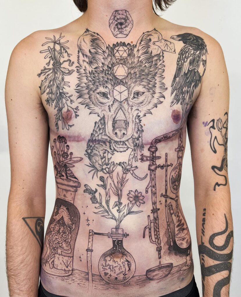 tatouage loup