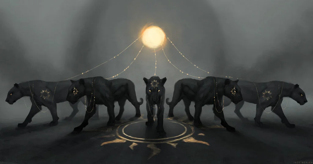Les illustrations noir et or par Jade Merien