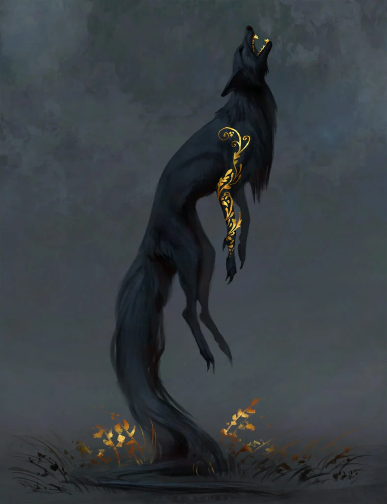 Les illustrations noir et or par Jade Merien