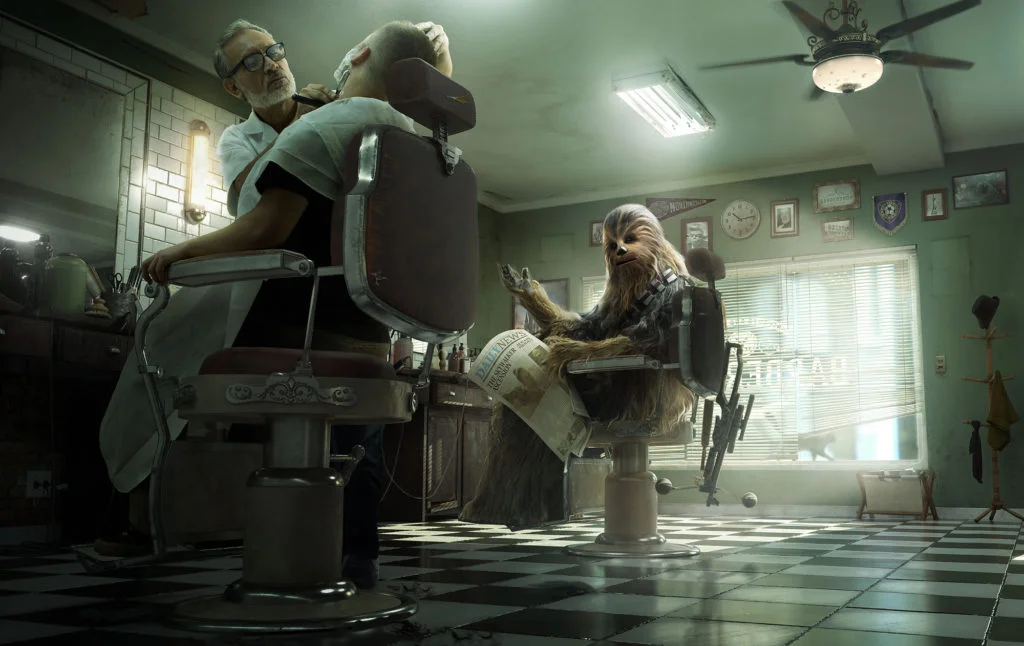 chewbaca va au coiffeur