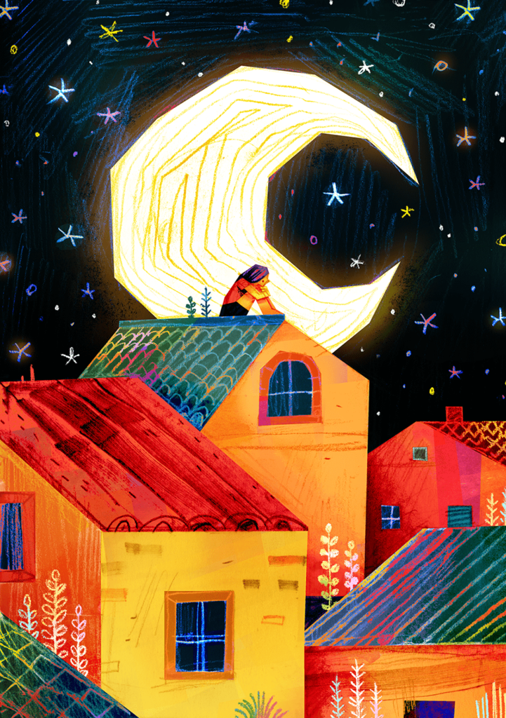 closer moon night stars