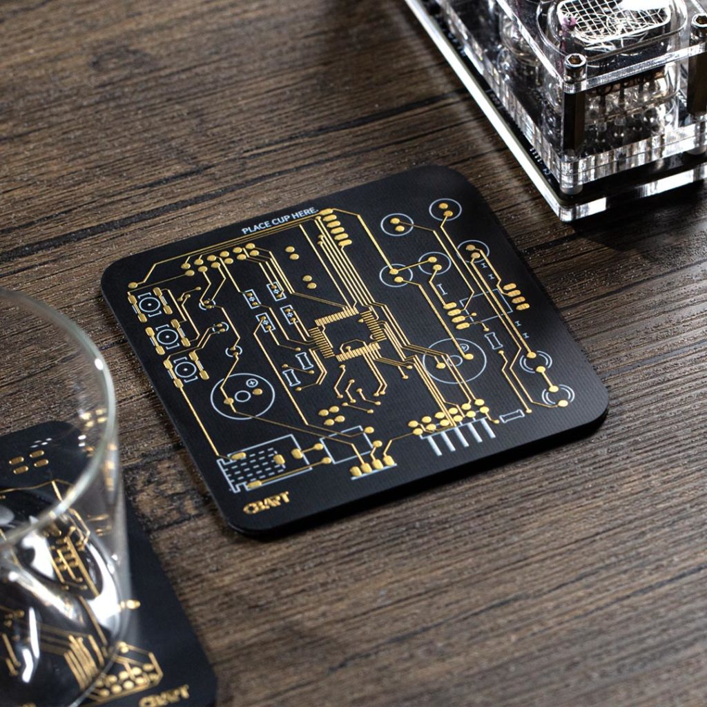 CBART Gold-plated Circuit Board Coasters Decorative Bar Wine Office Drinks Coasters