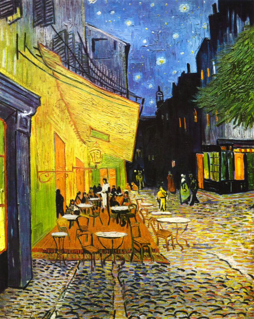 Terrasse de café le soir - Vincent Van Gogh (1888) histoire de l'art
