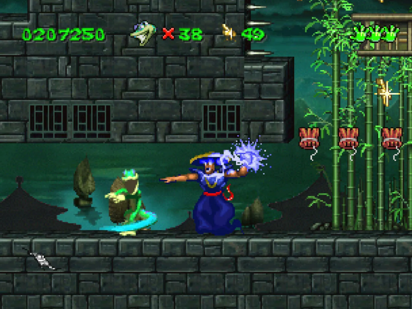 Gex affronte un ennemi dans un niveau inspiré des films de kung-fu