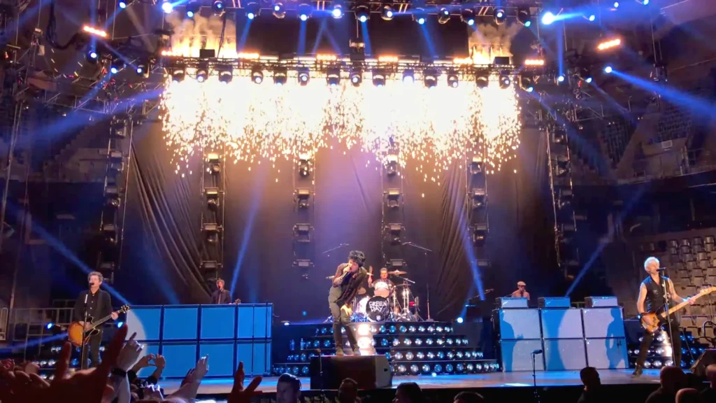Green Day au complet sur scène à Mannheim en 2017