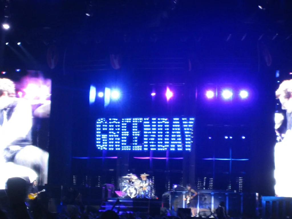 Green Day sur scène pendant l’American Idiot World Tour en 2005