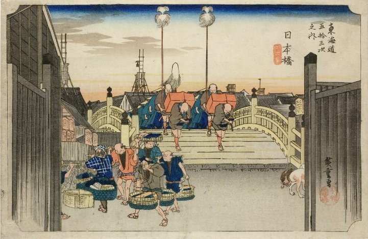 Nihonbashi à Edo au début du Tōkaidō par Utagawa Hiroshige